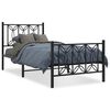 vidaXL Metal Bed Frame without Mattress with Footboard Black 90x190cm