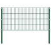 vidaXL Fence Panel with Posts Iron 1385x80 cm Green