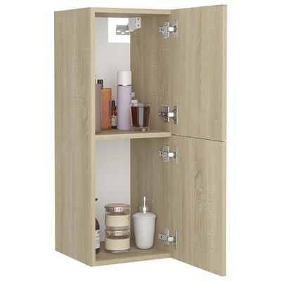 vidaXL Bathroom Cabinet Sonoma Oak 30x30x80 cm Engineered Wood