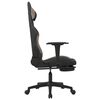 vidaXL Massage Gaming Chair with Footrest Black and Taupe Fabric
