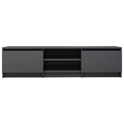 vidaXL TV Cabinet High Gloss Grey 140x40x35.5 cm Engineered Wood