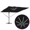 vidaXL Parasol Black 286 x 285 x 270 cm Aluminium