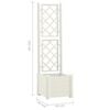 vidaXL Garden Planter with Trellis 43x43x142 cm PP White