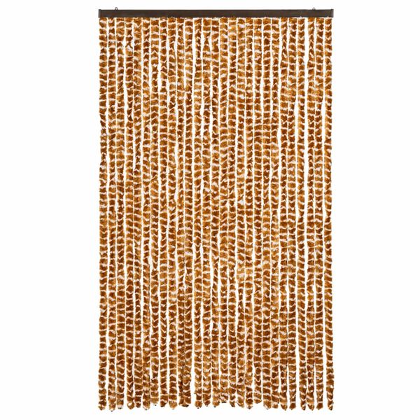 vidaXL Fly Curtain Ochre and White 118x220 cm Chenille