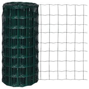 vidaXL Fence Panels PVC-coated iron Green
