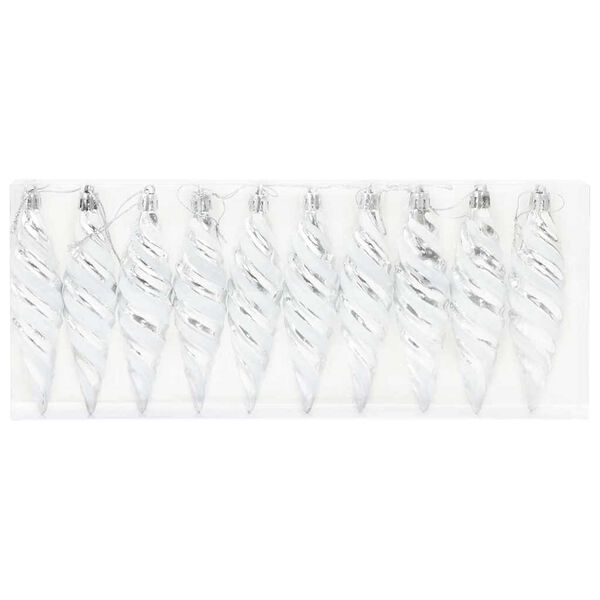 vidaXL Christmas Spiral Shape Ball 40 pcs Silver