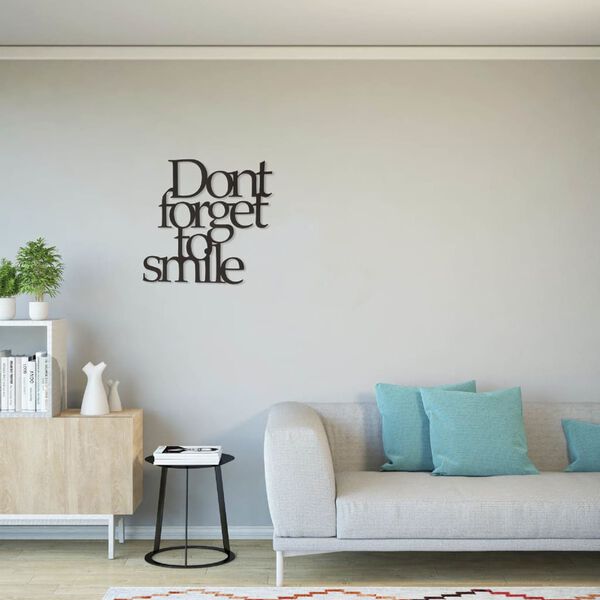 Homemania Wall Decoration Words 70x67 cm Steel Black