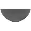 vidaXL Luxury Bathroom Basin Round Matt Dark Grey 32.5x14 cm Ceramic
