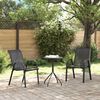 vidaXL Stackable Garden Chairs 2 pcs Black Textilene Fabric