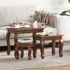 vidaXL Nesting Table 3 pcs Brown Solid Mahogany wood