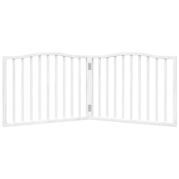 vidaXL Dog Gate Foldable 2 Panels White 160 cm Poplar Wood