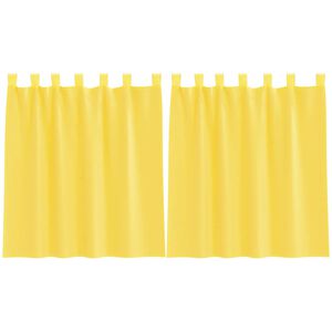 vidaXL Voile Curtains with Loops 2 pcs Yellow 140x140 cm