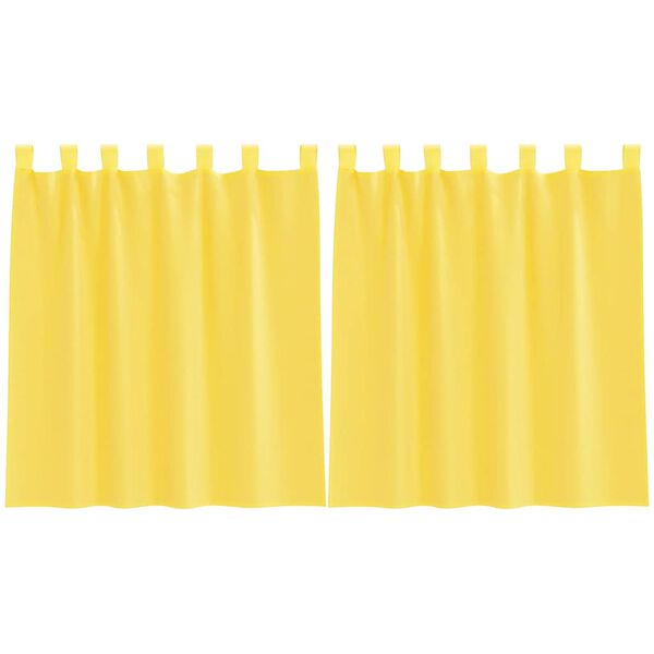 vidaXL Voile Curtains with Loops 2 pcs Yellow 140x140 cm
