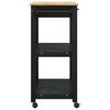 vidaXL Kitchen Trolley Plain Black 88.5 x 40 x 48 cm