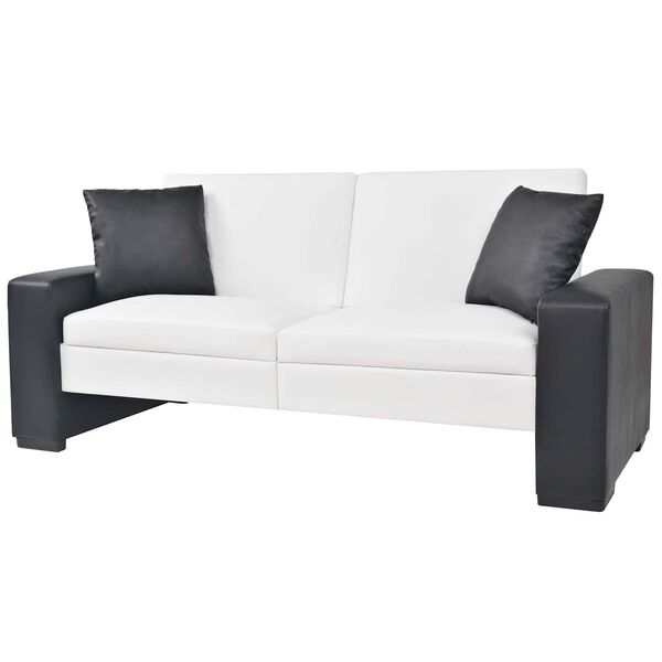 vidaXL Sofa White Fabric