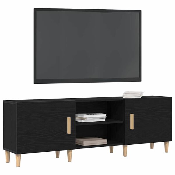 vidaXL TV Cabinet Black Oak 150 x 30 x50 cm Engineered Wood