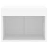 vidaXL Bedside Cabinets with LED Lights Wall-mounted 2 pcs White
