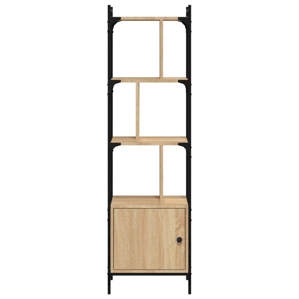 vidaXL Bookcase with Door Sonoma Oak 44.5x30x154.5 cm Engineered Wood