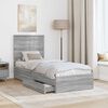 vidaXL Storage Bed with Drawer Grey Sonoma 75 x 190 cm Engineered Wood