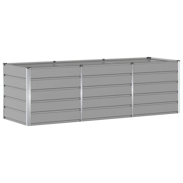 vidaXL Planter Light Grey 240 x 80 x 75 cm Steel