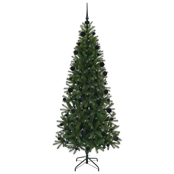 vidaXL Artificial Christmas Tree with 300 LEDs Green 210 cm PE and PVC