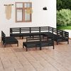 vidaXL 11 Piece Garden Lounge Set Solid Wood Pine Black