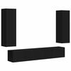 vidaXL TV Cabinet Set 3 pcs Black Engineered Wood