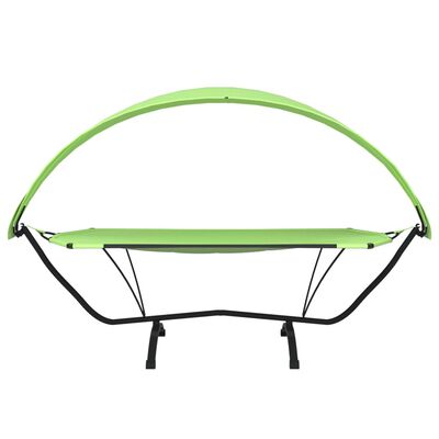 vidaXL Outdoor Lounge Bed with Canopy Green Steel and Oxford Fabric