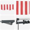 vidaXL Retractable Awning Manual Red and white 400 x 300 cm Fabric