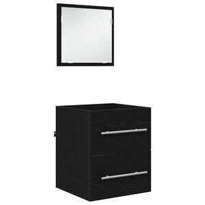 vidaXL Bathroom Furniture Set with Drawer Black 41 x 38.5 x 48 cm