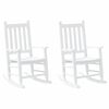 vidaXL Rocking Chairs for Children 2 pcs White Solid Wood Poplar