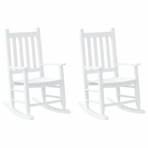 vidaXL Rocking Chairs for Children 2 pcs White Solid Wood Poplar