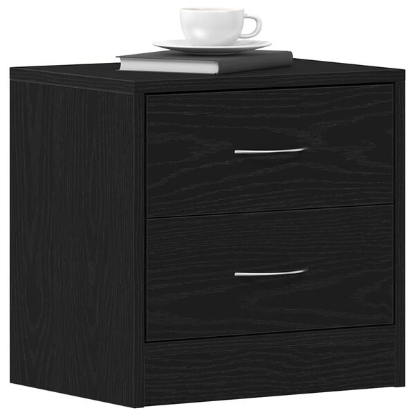 vidaXL Bedside Cabinets 2 pcs Black Oak 40x30x40 cm Engineered Wood