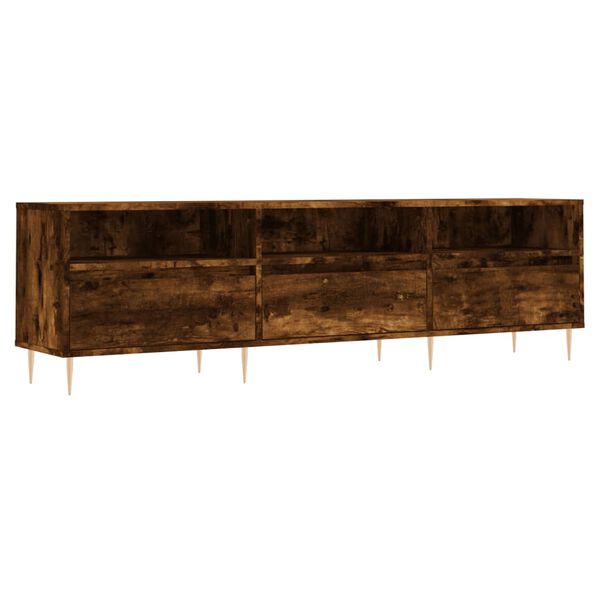 vidaXL TV Cabinet Smoked Oak 150x30x44.5 cm Engineered Wood