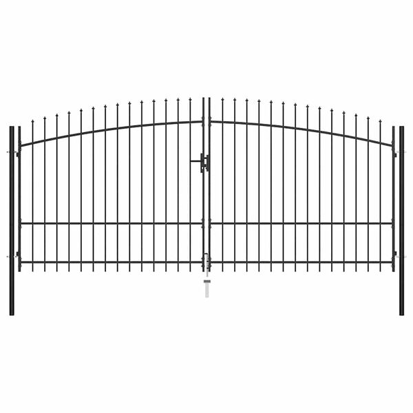 vidaXL Double Door Fence Gate with Spear Top 400x225 cm
