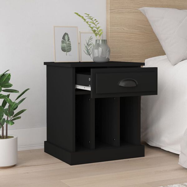vidaXL Bedside Cabinets 2 pcs Black 43x36x50 cm