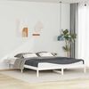 vidaXL Bed Frame with Side Tables White 200 x 210 cm Solid Pine Wood