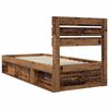 vidaXL Bed Frame with Headboard Old Wood 75 x 190 cm Solid Pine Wood