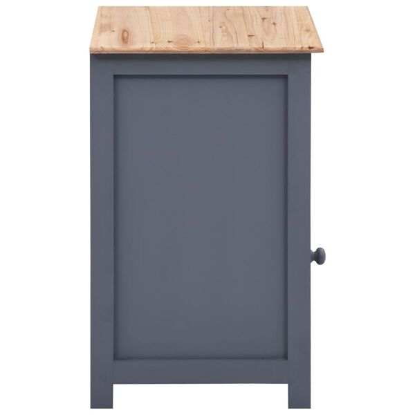 vidaXL Bedside Cabinet Grey and Brown 40x30x50 cm Paulownia Wood