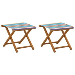 vidaXL Deck Chair 2 pcs Solid Eucalyptus Wood Multicolour