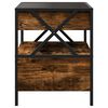 vidaXL Bedside Table with Infinity LED Smoked Oak 40x40x51 cm