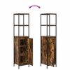 vidaXL Bathroom Furniture Set with Shelf 3 pcs Smoked Oak and Black