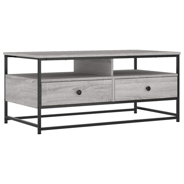vidaXL Coffee Table Grey Sonoma 100x51x45 cm Engineered Wood