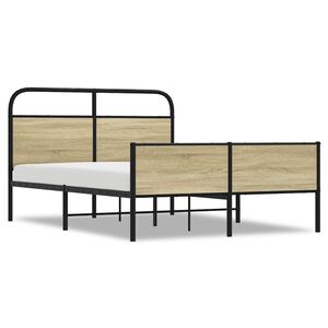 vidaXL Bed Frame without Mattress 120x200 cm Sonoma Oak Engineered Wood