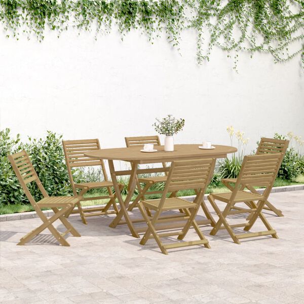 vidaXL 7 Piece Garden Dining Set Solid Wood Acacia