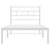 vidaXL Metal Bed Frame without Mattress with Headboard White 80x200cm