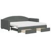 vidaXL Daybed with Trundle and Drawers Dark Grey 90x190 cm Fabric