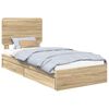 vidaXL Storage Bed with Drawer Sonoma Oak 100 x 200 cm Engineered Wood