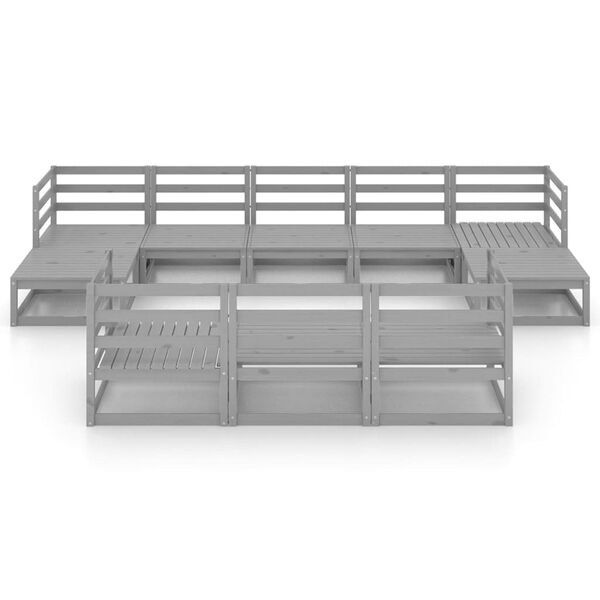 vidaXL 10 Piece Garden Lounge Set Solid Pinewood