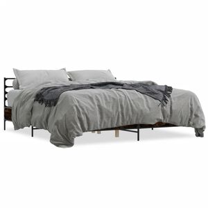 vidaXL Bed Frame without Mattress Smoked Oak 200x200 cm